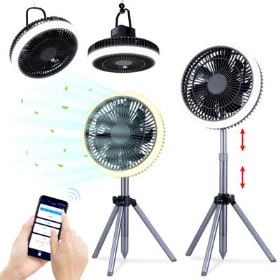 Smart Outdoor Camping Fan Licht Standventilator Lampe Oszillierende Ventilator mit Einstellbarer Höhe