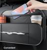 Black PU Leather Car Seat Back Storage Box Organizer Drink Cup Holder Universal