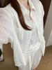 Commuter style Polo lapel sunscreen shirt women's spring summer casual lazy feeling large version meat cover linen top