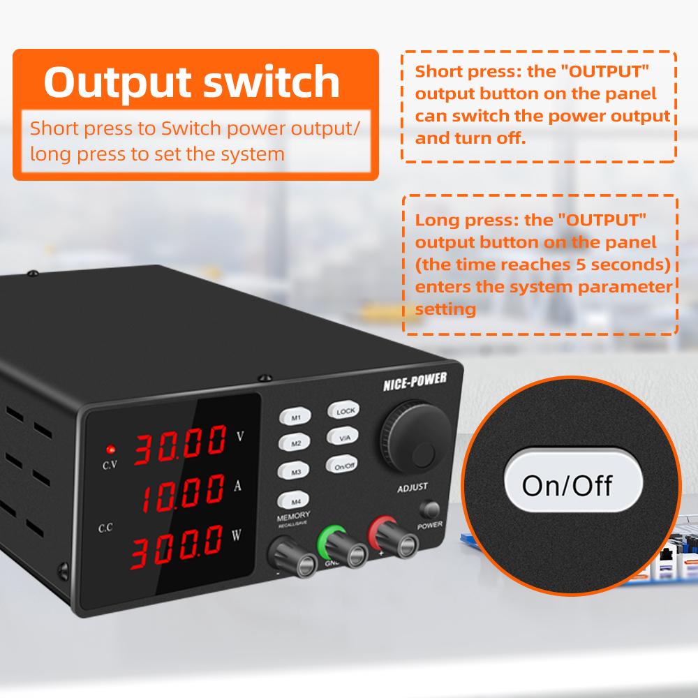 30V 10A DC Programmable Power Supply 4 Set Storage Function Lab Adjustable LED 12V 200V 300V Regulator Bench Source for Repair