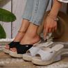 Fashion Women Wedges Sandals 2025 Summer New High Heels Women Comfortable Slip On Sandals Shallow Outdoor Beach Platform Sandals Women