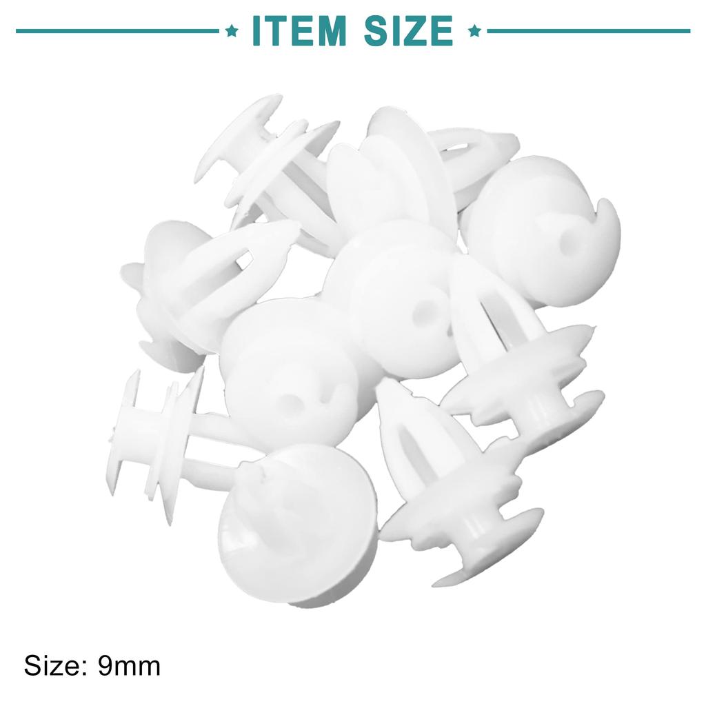 ACROPIX Panel Bumper Fender Fastener Splash Guard Push Rivet Retainer Clip 9mm Fit BMW E34 E39 E60 E61 White 10pcs