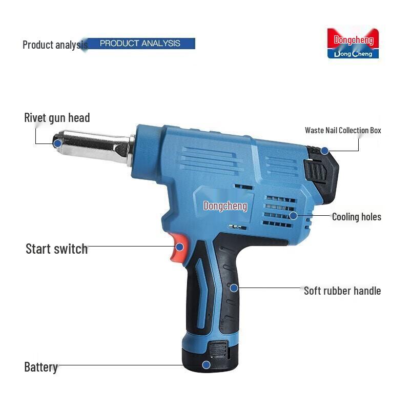 Dongcheng 12V Cordless Blind Rivet and Rivnut Gun CN plug (adapter included)