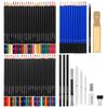 100% Non-Toxic 71 Pieces Professional Sketching Kit for Artists, Shading Drawing Case with Premium Graphite Charcoal Sketch Pencil Kit, Drawing Kit