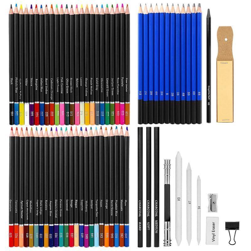 100% Non-Toxic 71 Pieces Professional Sketching Kit for Artists, Shading Drawing Case with Premium Graphite Charcoal Sketch Pencil Kit, Drawing Kit