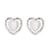 White Moonlight Love Cat Eye Stone Earrings for Women with Niche Design High-end Cold Style Earrings