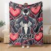 Custom Name "Venom Love Heart Theme" blanket for Couch & Bed, Plush Cozy Fuzzy Blanket Super Soft & Warm Blankets for Fall and Winter. 09084