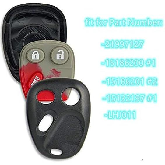 Replacement Keyless Entry Remote Control Key Fob Shell, Black Plastic, Fit for Cadillac, Chevrolet, GMC Passenger Cars, Pickup Trucks, SUVs
