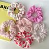 6pcs Set of Pink Peach Blossom Plaid Large Bow Combination Sweet Heart Ponytail Hair Accessories for Daily Wear and Outdoor Date Commuting