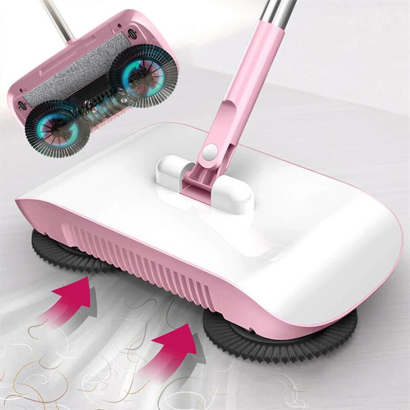 

Комбинация метлы и швабры, ручной толкающий совок, набор для уборки дома, волшебная метла для пола, инструменты для уборки дома, подметальная машина розовый