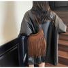 Oblique span tassel bag women's new fashion retro travel versatile bucket bag