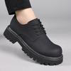 Fashion Men Shoes Black Fashion Business Leather Shoe Platform Oxfords Anti-slip Thick Tottom Male Derby Shoe New Male Outdoor Footwear