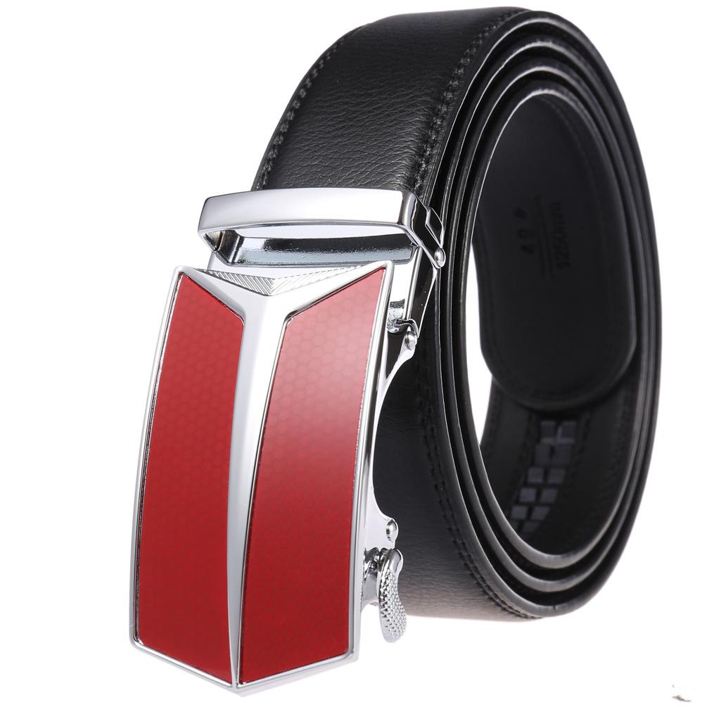 Men'S Belt, Automatic Buckle Cowhide Belt Casual Business Ly36-1314-1