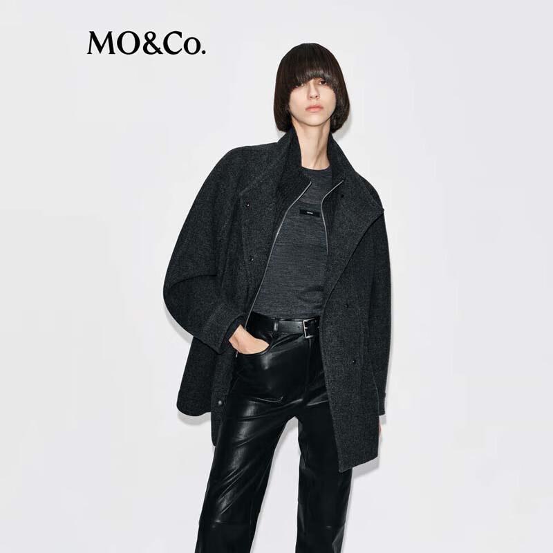 MO&Co. Women's Knit Patchwork Wool Coat