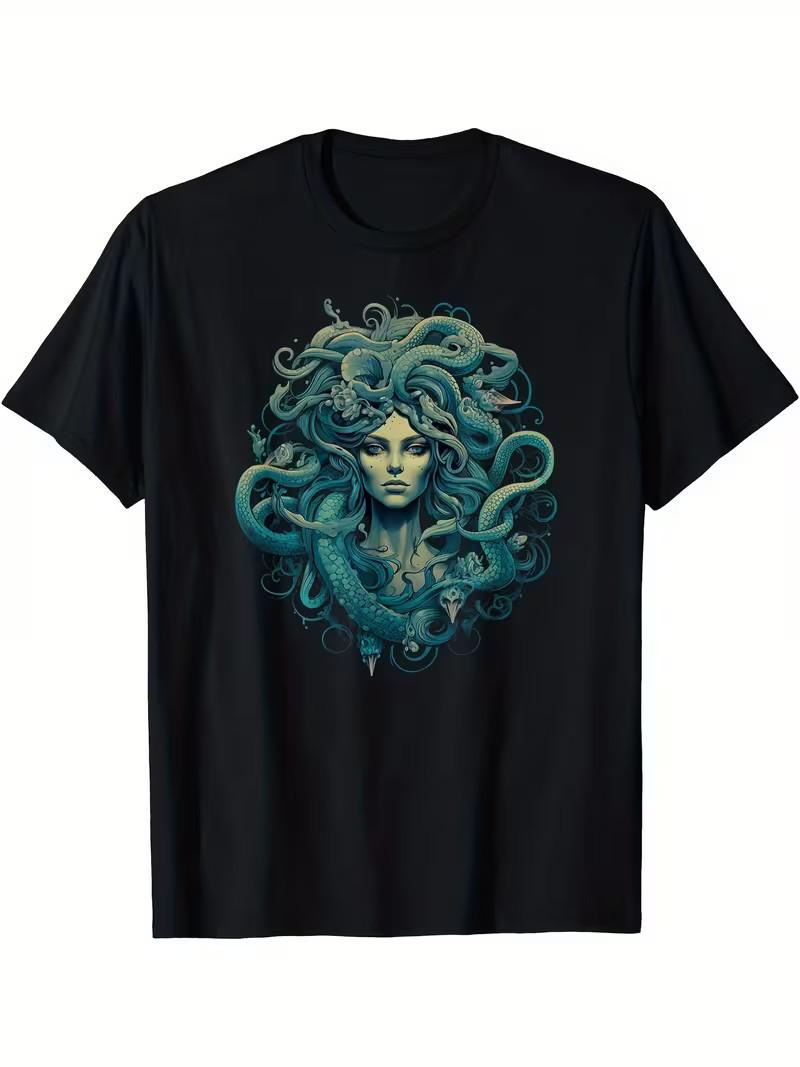 Medusa Greek Mythology Ancient Dark Retro Design Halloween T-Shirt, Men s T-Shir S разноцветный