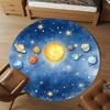 1pc Solar System Planets Round Chair Mat Office Area Rug - Non-Slip, Floor Mat for Office, Bedroom, and Indoor Decor P127243