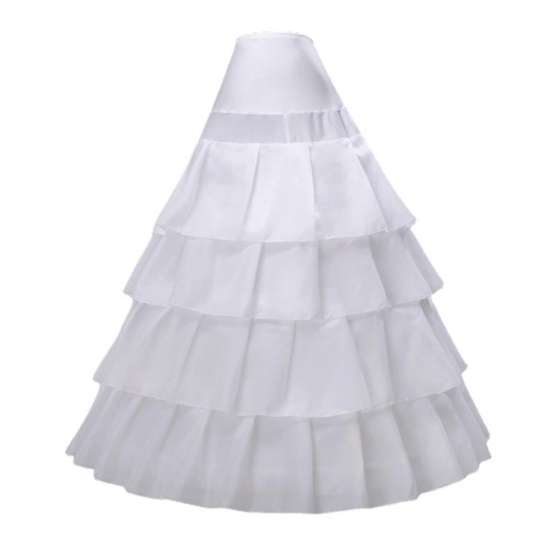 Crinoline Petticoat Polyester MultiLayer Short Half Slip Underskirt for Girls Wedding Bridal Underskirt Slip белый