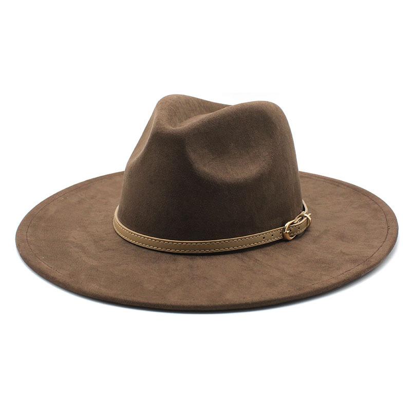 Wish Suede Top Hat Men And Women Couple Flat Brim Hat Flat Brim Gentleman'S Hat