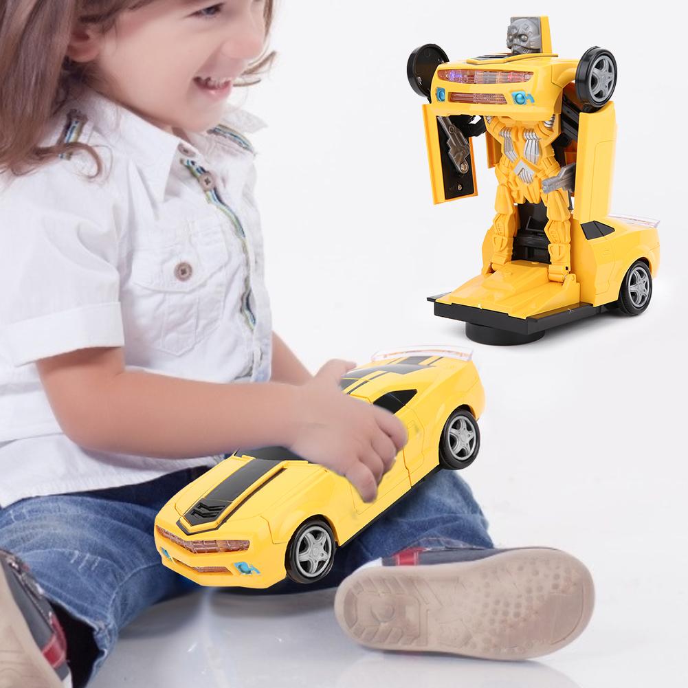 Transform Car Toy Deformation Robots Children Electric Car Toy with Music Light