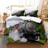 Train Beding Set Single Twin Ful Quen King-Sized Dimensionsd Dimensions Old Steam Engine Bed Linen Set Aldult Kid Bedrom Duvetcover Sets 3D Pr New