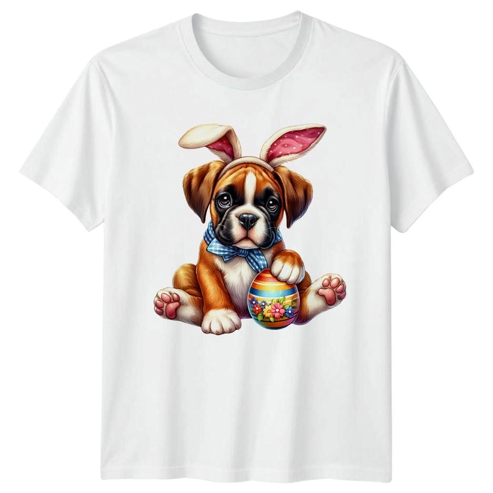 Cute Boxer Puppy Wearing Bunny TShirt Boxer Dog Breed Dogs Easter Gift S