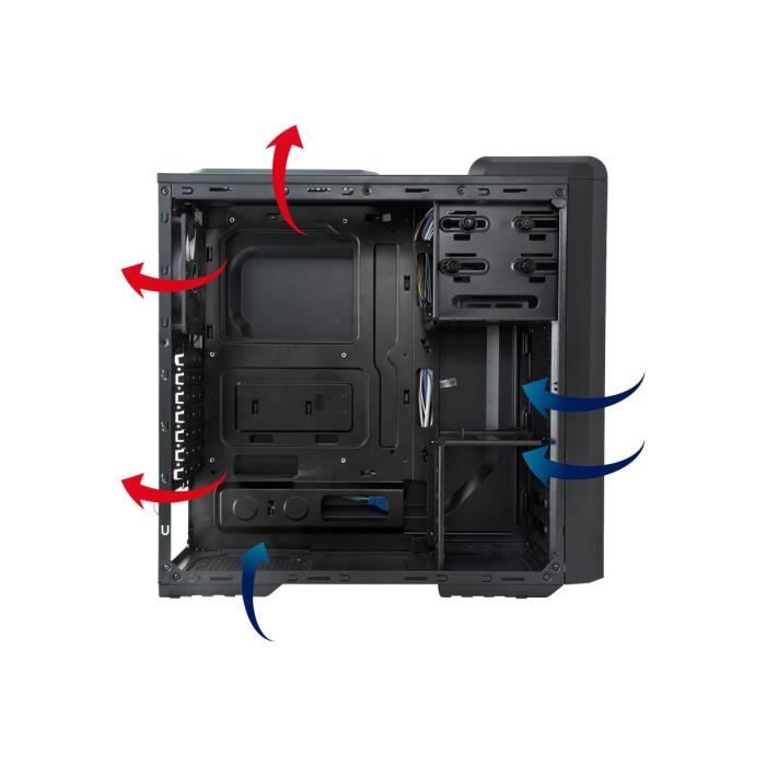 NOX Coolbay SX Green Edition tour midi ATX pas d'alimentation (ATX) noir USB-Audio