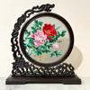 1pc, Su Embroidery Ornaments, Chinese Embroidery Crafts, Double Sided Embroidered Ornament, Solid Wood Desktop Decoration
