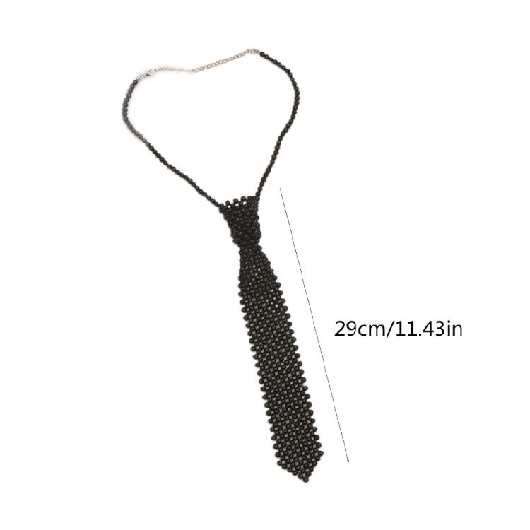 Elegant Pearl Necktie Unique Pearl Necklace for Girl and Women Social Gatherings