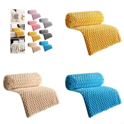 Korallenfleece Decke Karomuster Mikrofaser Weiche Haptik Bettbezug Tagesdecke für Winterkomfort Geschenk X3UC