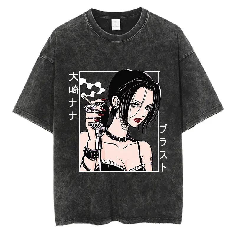 Japanese Anime NANA TShirt Vintage Washed Harajuku Graphic Tee Unisex S3XL XL