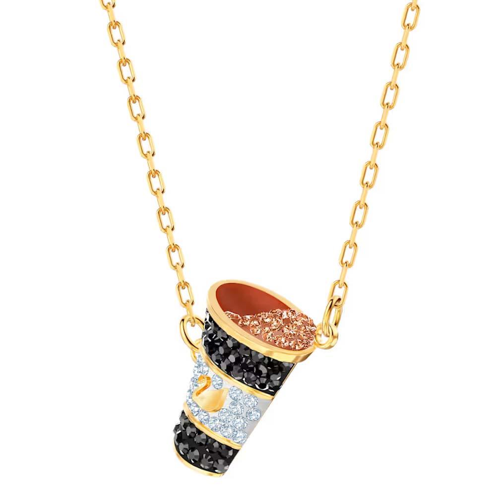 Swarovski Donut & Coffee Gold-Plated Necklace Set 5459142