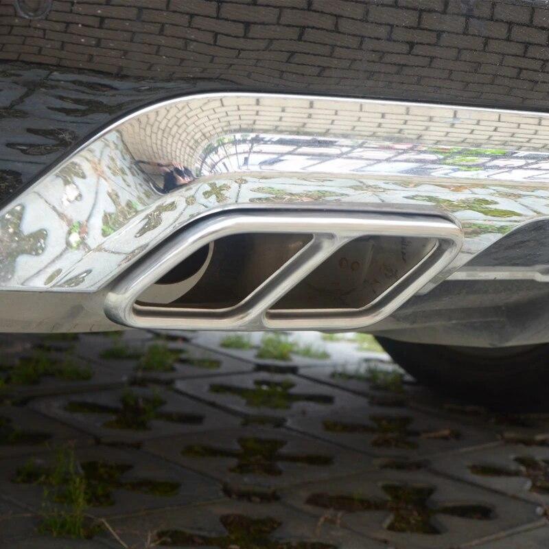 Stainless Steel Automobiles Tail Throat Frame Decoration Stickers For Mercedes Benz GLK X204 CLS 12-17 Exhaust Pipe Accessories