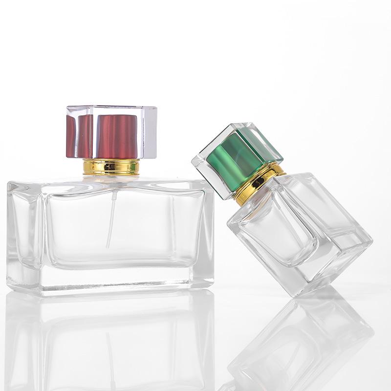 Flat Square Shoulder Glass Perfume Bottles - 30ml & 50ml Spray