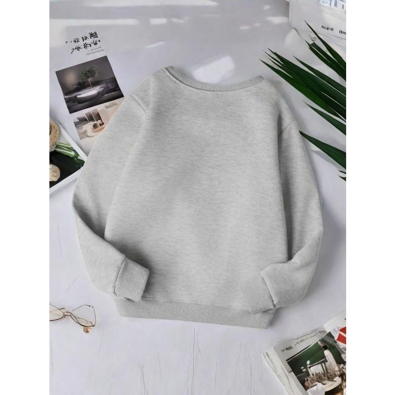 European Sizes New Fashionable Kids' Sweatshirt, Comfortable Crewneck Sweatshirt for Kids, Casual Versatile Trendy Printed Top for Students