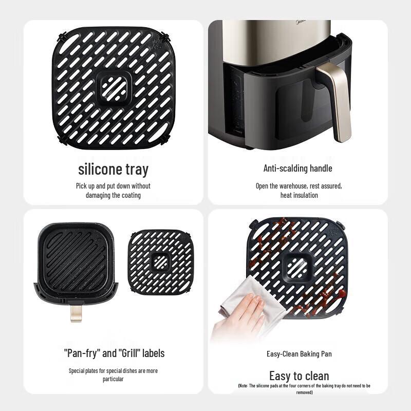 Midea 6.5L Automatic Air Fryer with Visible Window CN Plug (adapter Included)