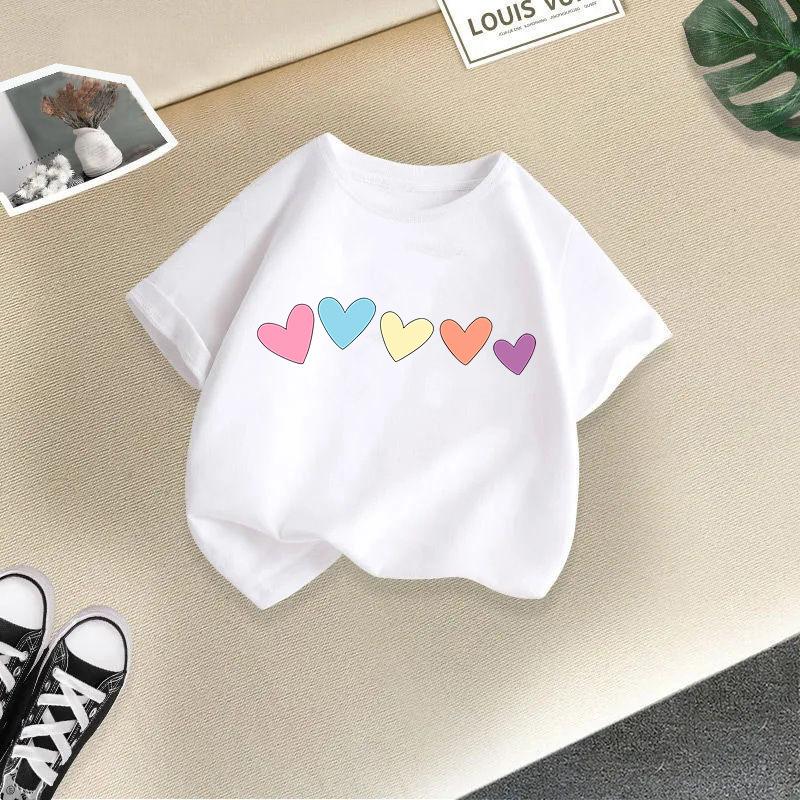 Girls shortsleeved tshirt new summer crew neck top girls foreign summer clothing childrens halfsleeved childrens clothing