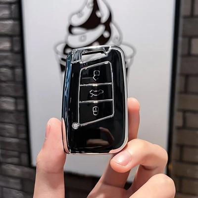 Yeni TPU Akıllı 3 Düğmeli Araba Anahtarı Kılıfı Çantası VW Volkseagen Passat B8 Magotan için Skoda Superb A7 Kodiaq Koltuk Kabuğu Anahtarlık