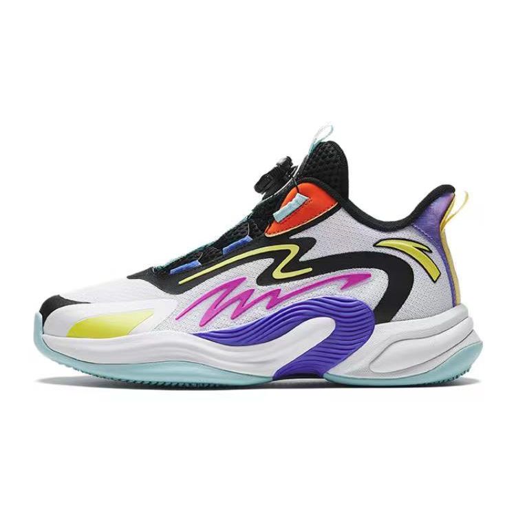 

Anta Youth Crazy Tide Non-Slip Wear-Resistant Mid-Top Kids Basketball Shoes Kids sneaker White Black Yellow A312331108-2 34