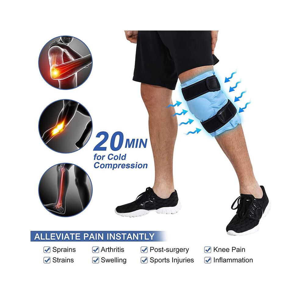 (Purple) New ice-padded knee pad ice pack patch after joint spraining gel cooling to tie sports knee pad