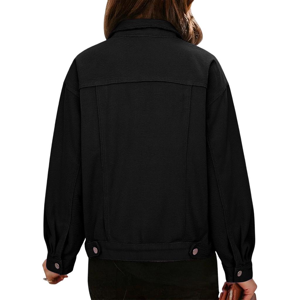 Stylish Women's Denim Jacket, Casual And Versatile, In A Relaxed, Boyfriend .