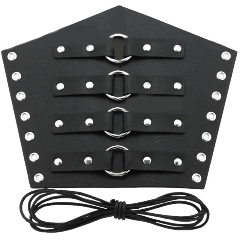 Men Black Gauntlet Bracer Gauntlet Cosplay Bracer Wristband for Parties