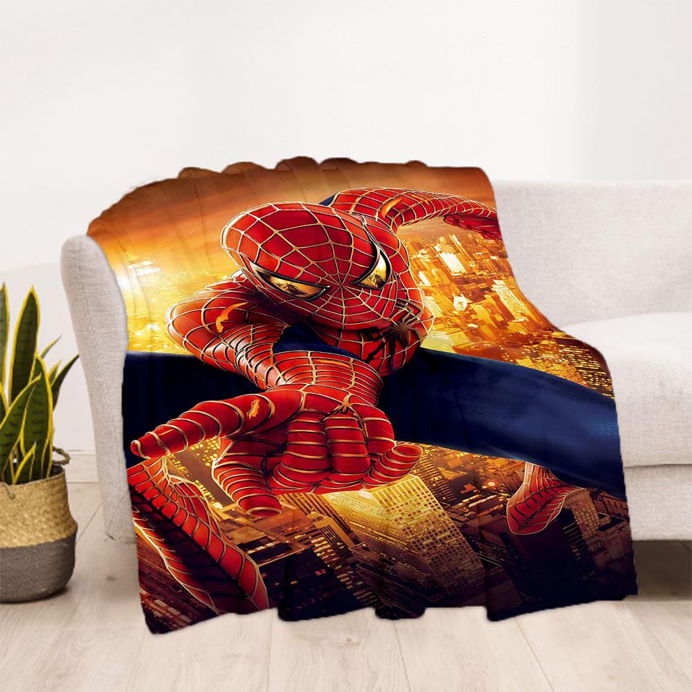 Spider-Man Netz Außen Flanell Überwurfdecke - HD Gedruckt Leicht Weich Warm Ganzjahresdecke für Sofa, Bett, Reisen, Camping 1203046