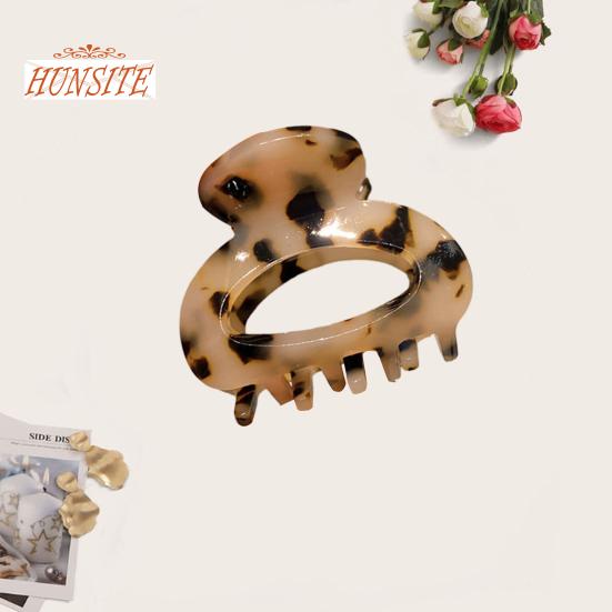 Mini Hair Clip Women Girls Anti-slip Leopard Print Strong Claw Contrast Color Hair Claw Barrette Crab Hairpin Styling Claw Clip Hair Accessories