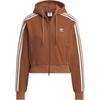 Originals Women Soft Knit Long Sleeve Three-Stripes Casual Outerwear Jacket Brown JM8058