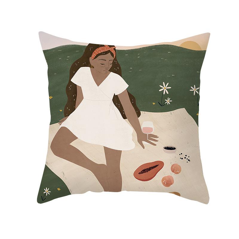 Modern Minimalist Artistic Style Throw Pillow Covers With Short Plush Printed Fabric For Home Living Room Sofa Cushion Cover