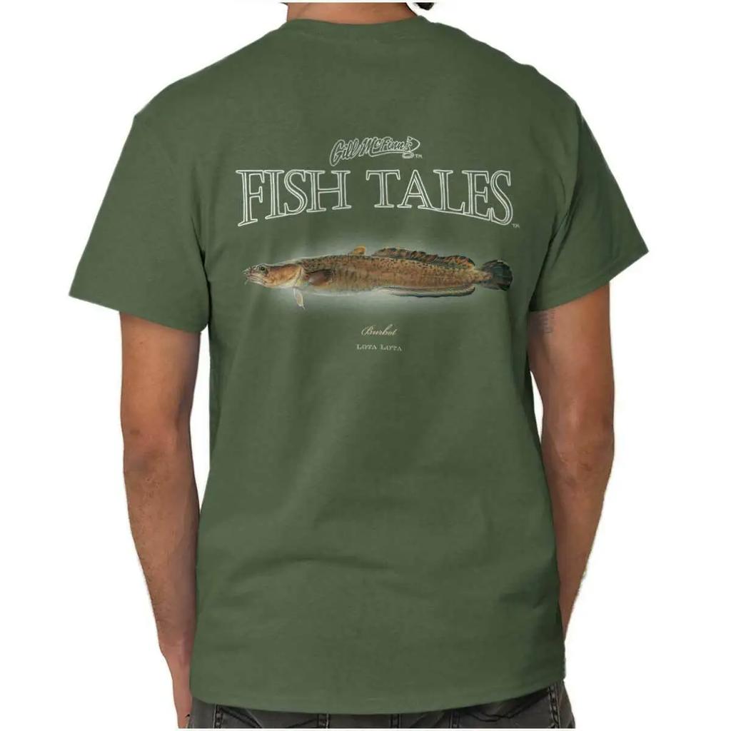 Freshwater Fish Fishing Burbot Fisherman Angler Gift TShirt 100 Cotton ONeck Short Sleeve Summer Casual Mens Tshirt