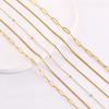 5Pcs/Lot Stainless Steel Bead Rope Link/Cuban/Paperclip Links Snake Chain Necklace Diy Women Jewelry 18K Gold Color Neck Chains