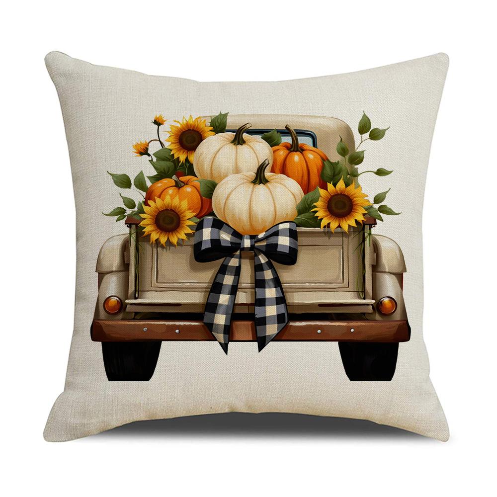 Autumn Pumpkin Print Pillow Case New Living Room Seat Cushion Farm Decorative Sofa Pillow