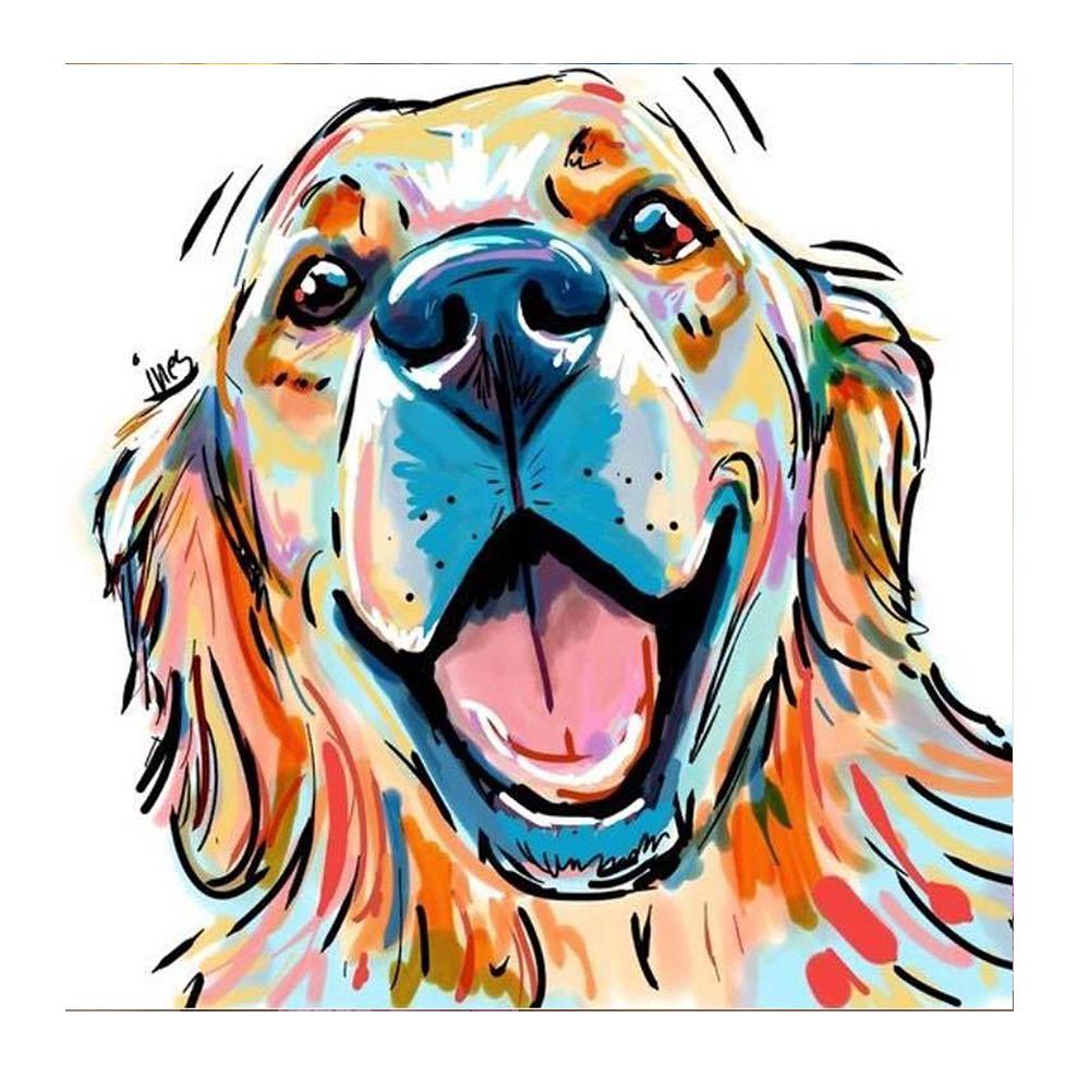 5D-Diamantgemälde voller Diamanten, Tierhund, Diamant-Tiger-Mosaik, Löwe, Diy, runde Diamant-Stickerei, Kreuzstich, Strass-Kunst