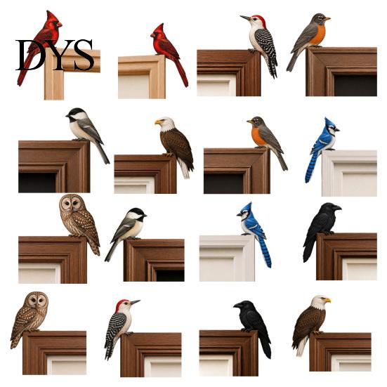 Wooden Bird Door Frame Decor Topper Decor, Adorable Shape Corner Statue, Handcrafted Wood Sign, Woodland Natural Charm Home Accessories Art